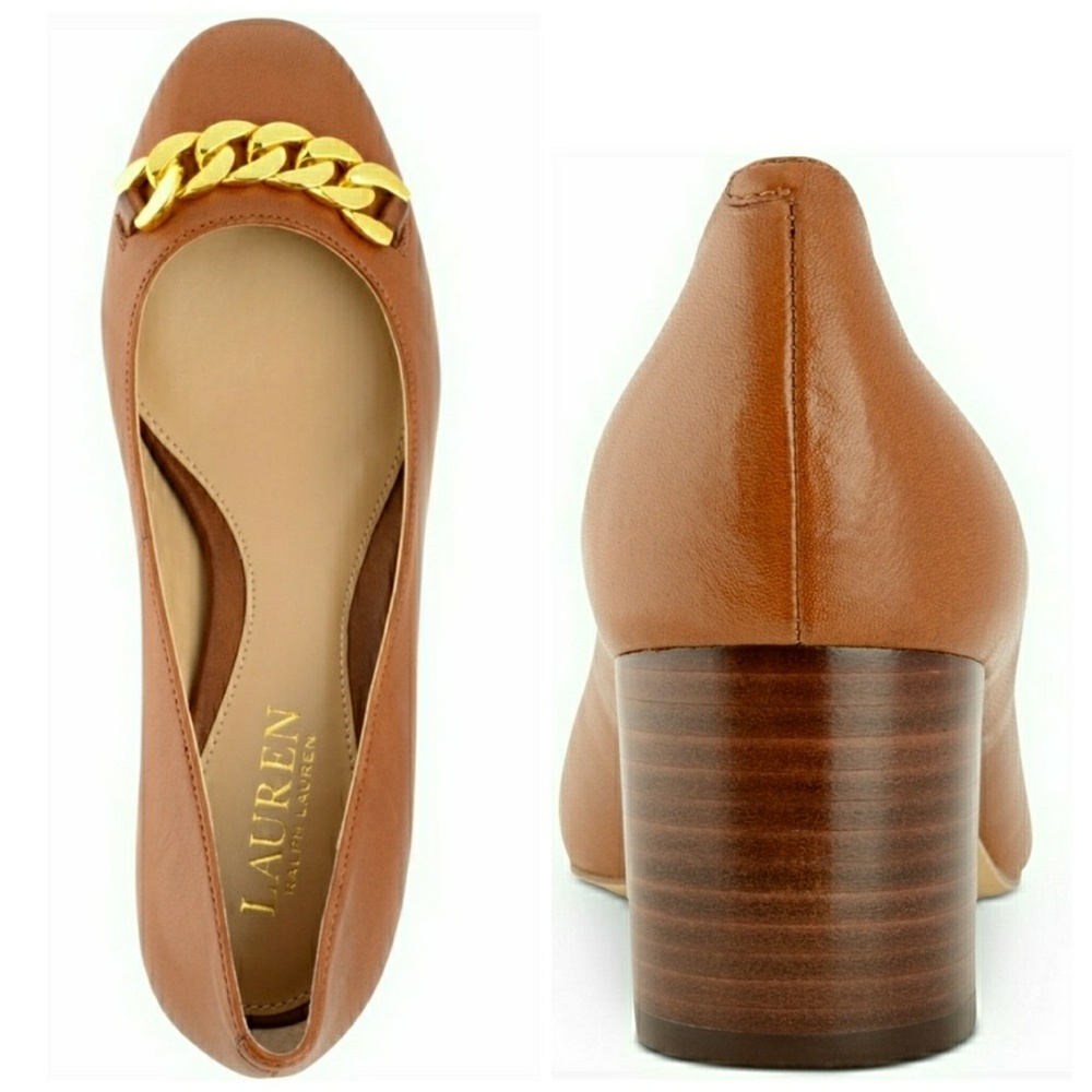 🆕Ralph Lauren Tonal Chain Detail Pumps Size 9 - Picture 3 of 8